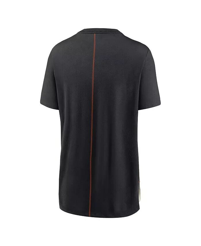 Женская кремово-черная футболка Cincinnati Bengals с надписью Tri-Blend Nike, черный — фото 2