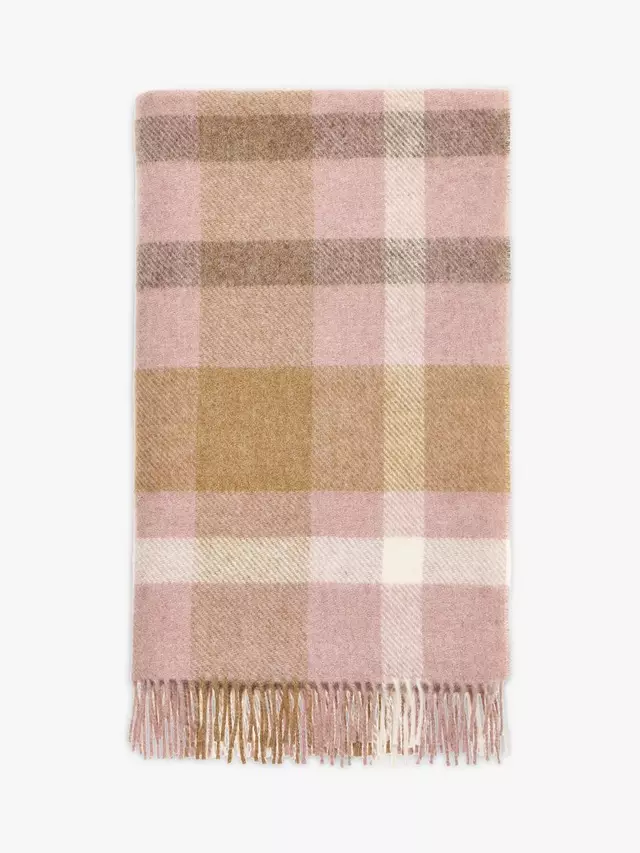 

Плед Bronte by Moon British Wool Contemporary Check, цвет pink/camel