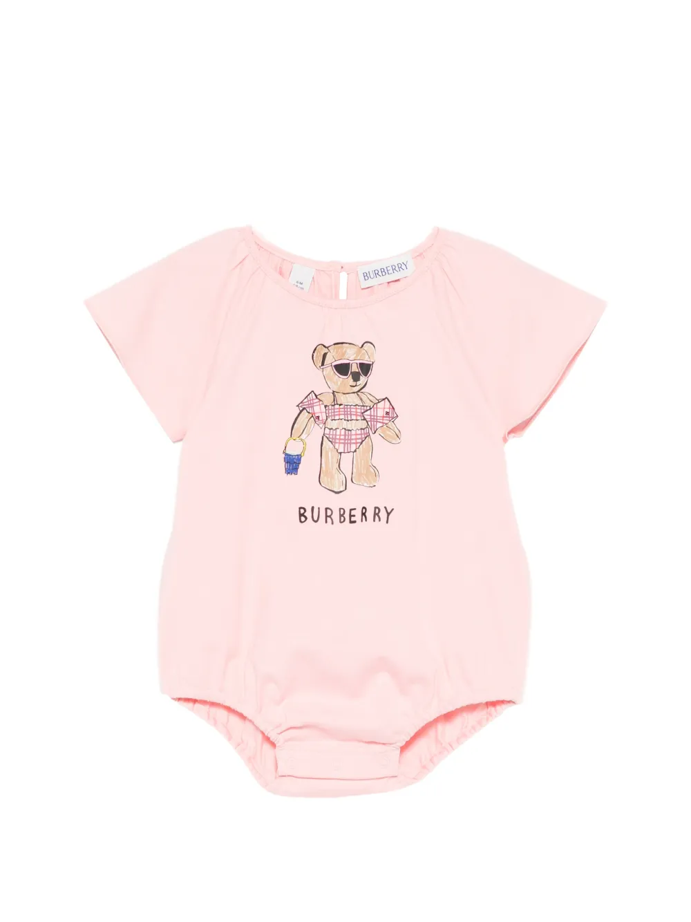 

Боди с графическим принтом Burberry Kids, розовый