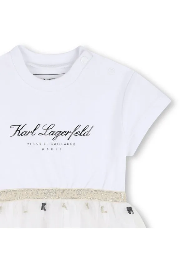 Детское платье, повседневное платье Karl Lagerfeld Kids, White Off White — фото 3