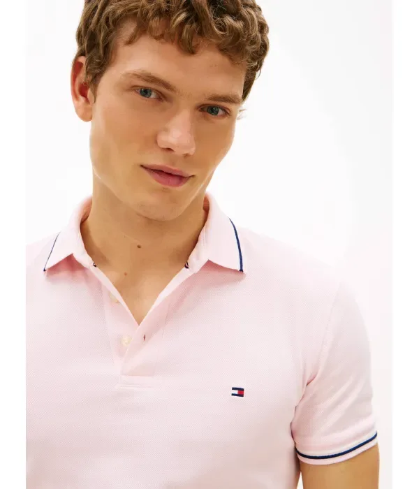 Полюс slim fit Tommy Hilfiger, пудрово-розовый — фото 4