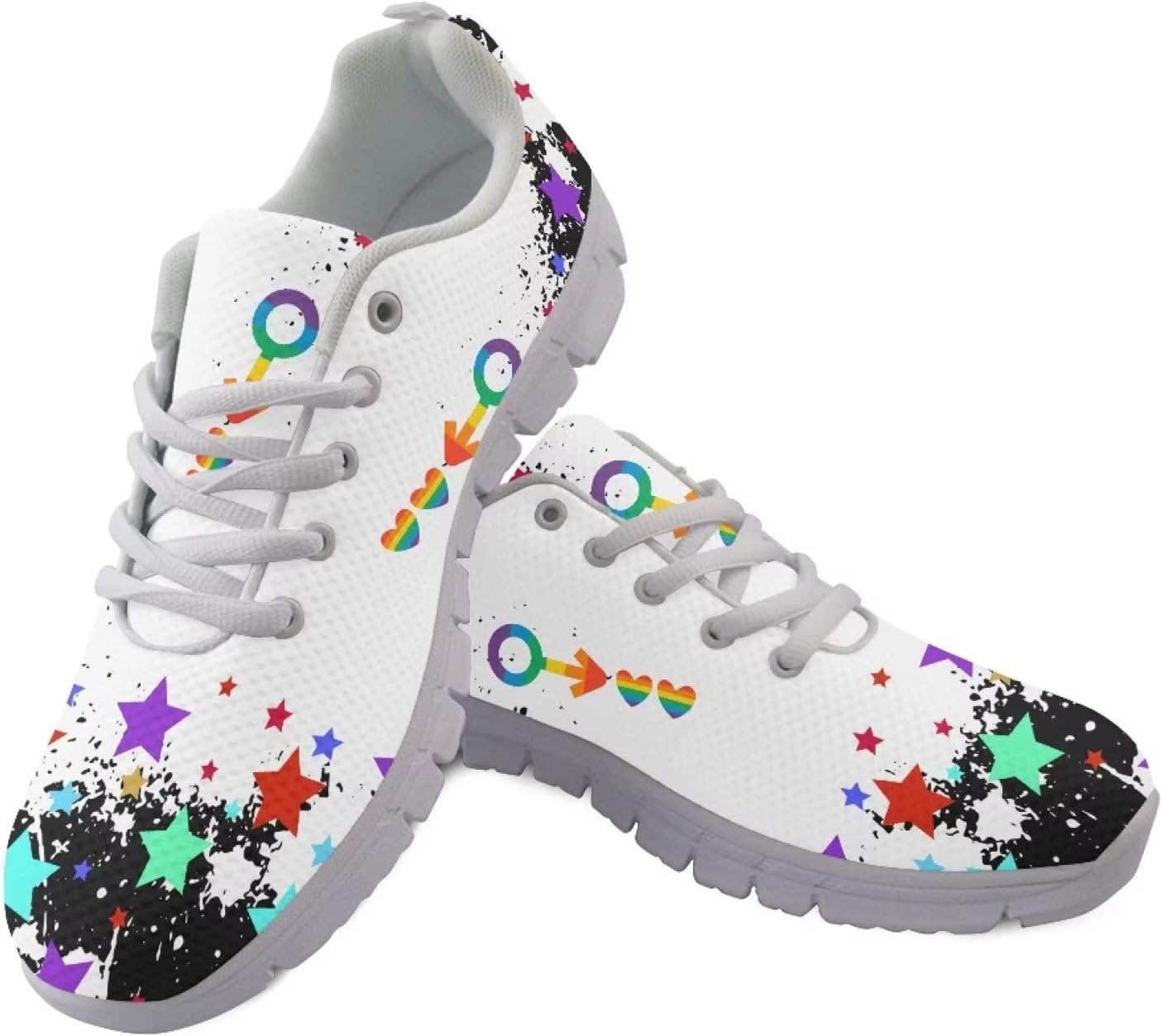 

Мужские кроссовки KEIAHUAN для бега, противоскользящие тренировочные кроссовки, прогулочные, для походов, дышащие, легкие теннисные кроссовки, Painting Splatter Love