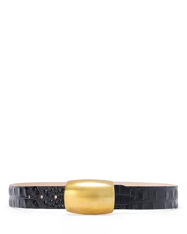 

Ремень Milou из выпуклой кожи с тиснением под крокодила L'Agence, черный
