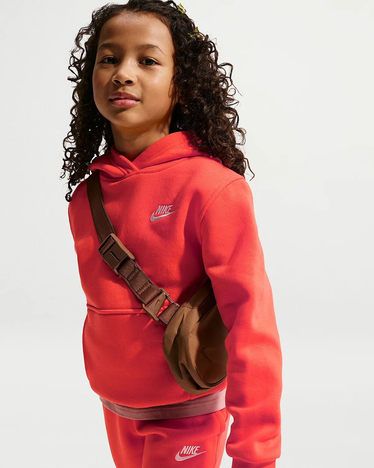 Детская толстовка Nike Sportswear Club Fleece, Turf Orange/White — фото 3