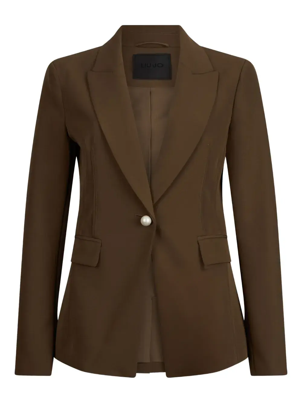 

Блейзер с жемчужными пуговицами и лацканами Liu Jo, коричневый