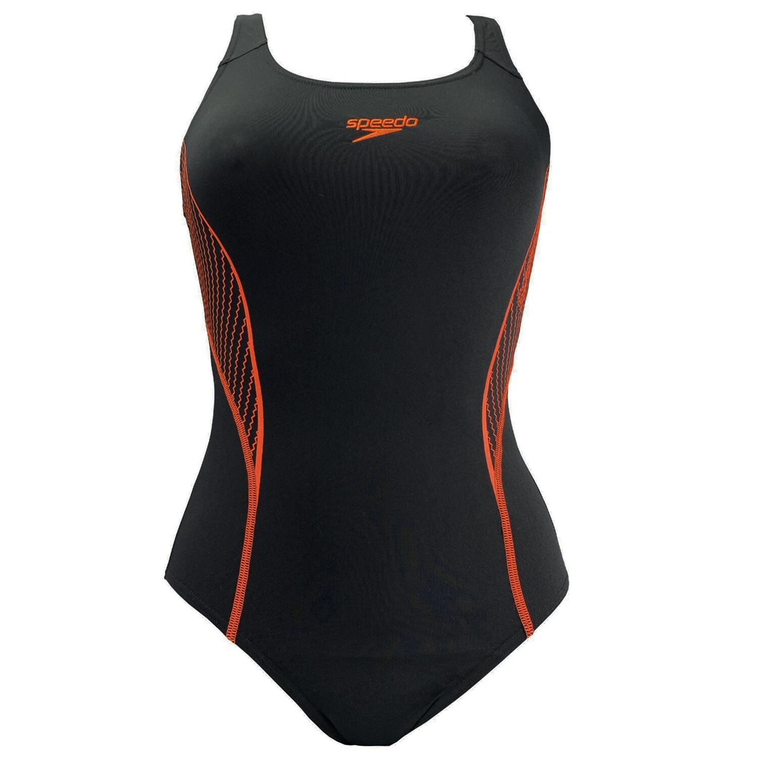 

Размещение купальника оранжевого цвета Speedo, черный