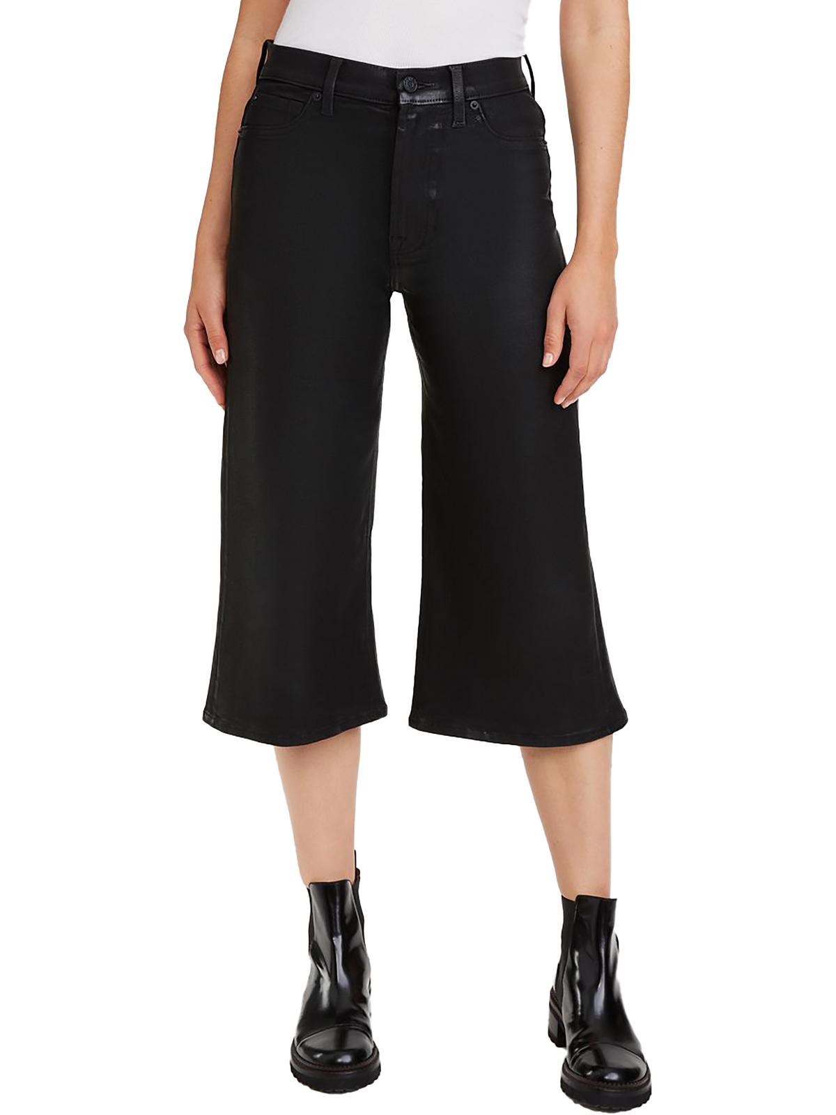 

Джинсы женские капри с покрытием Alexa Culotte Flare 7 For All Mankind, цвет coated black