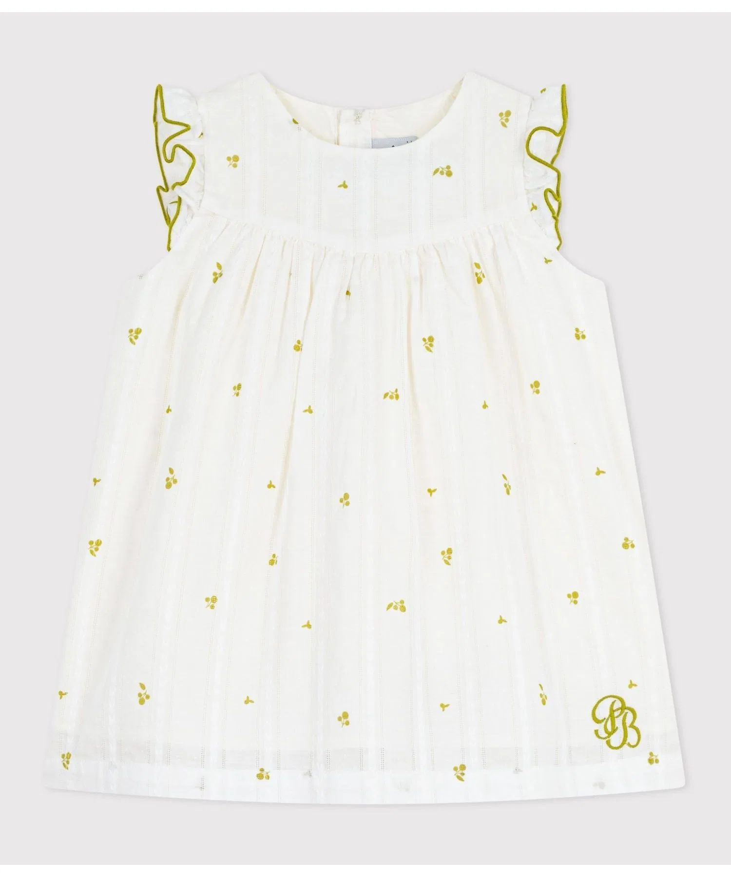 Детское платье с цветочным принтом PETIT BATEAU зелёное — фото 4