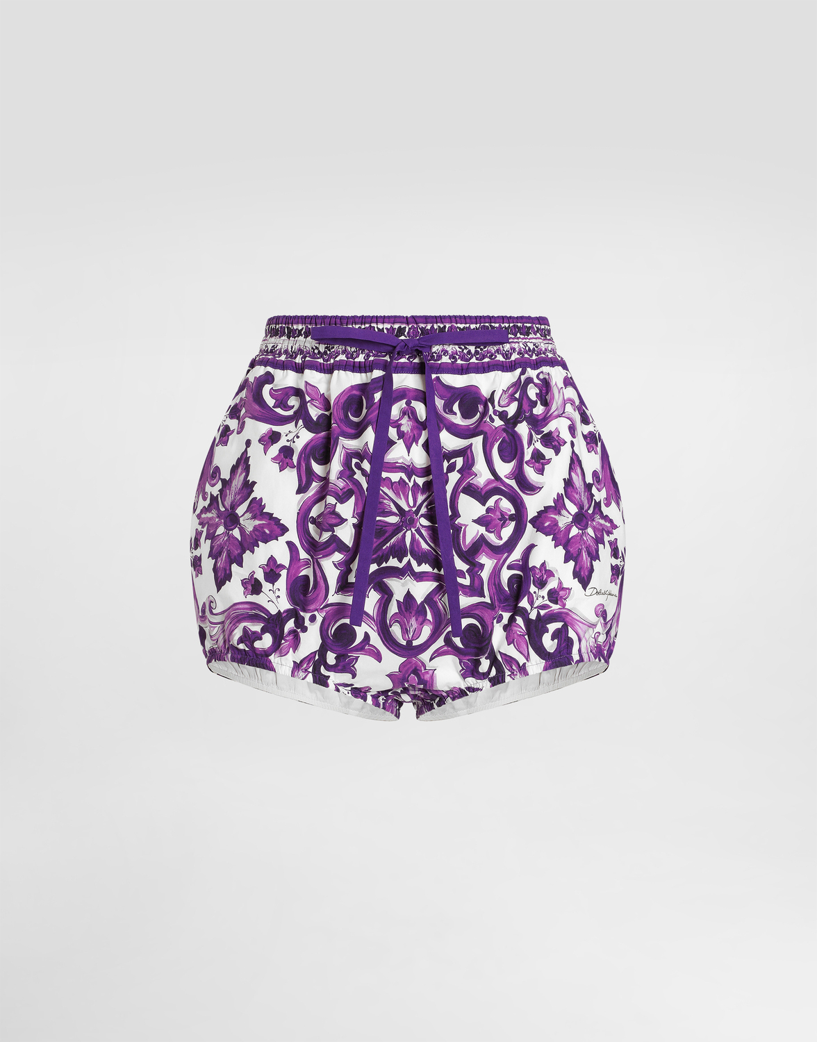 

Шорты из поплина с принтом майолика Dolce & Gabbana, мультиколор