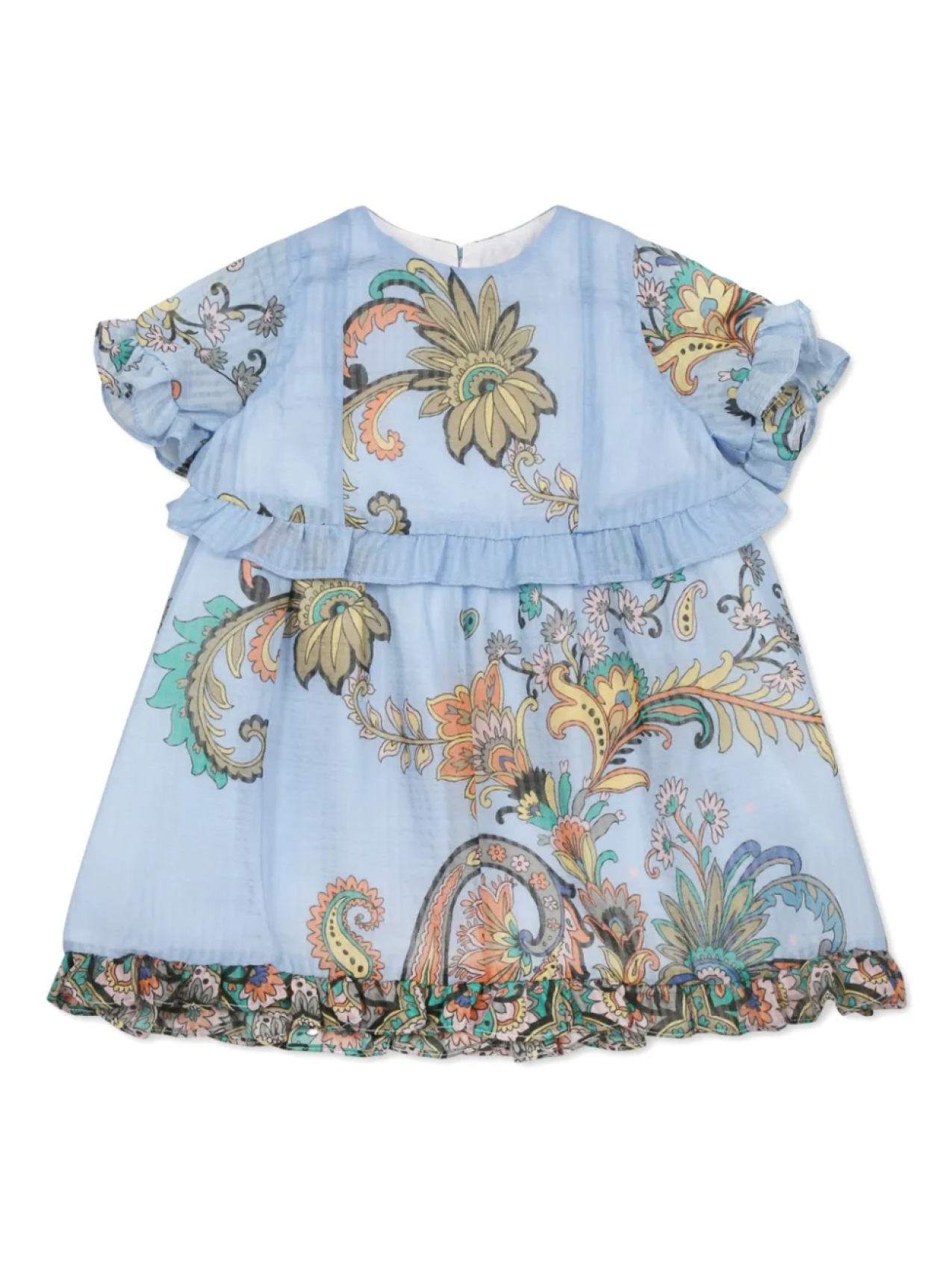 

Платье ETRO KIDS с оборками и принтом пейсли, синий