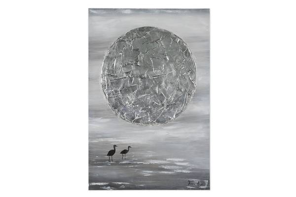 

Акриловая картина ручной работы KUNSTLOFT Silver Moon цвет grau/silber