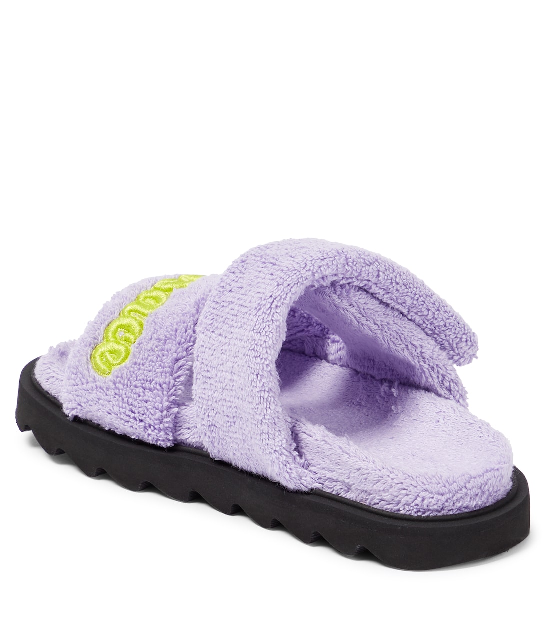 Сандалии с аппликацией из махрового полотна Versace Kids, Baby Violet+Acid Lime — фото 2