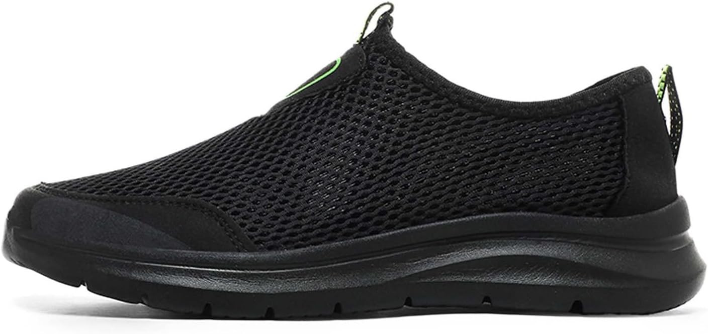 

Мужские повседневные обувь на сетке с удобной посадкой, дышащие, противоскользящие, для ходьбы, спортивные кроссовки, походные легкие лоферы, большие размеры 6-14 US Generic, черный