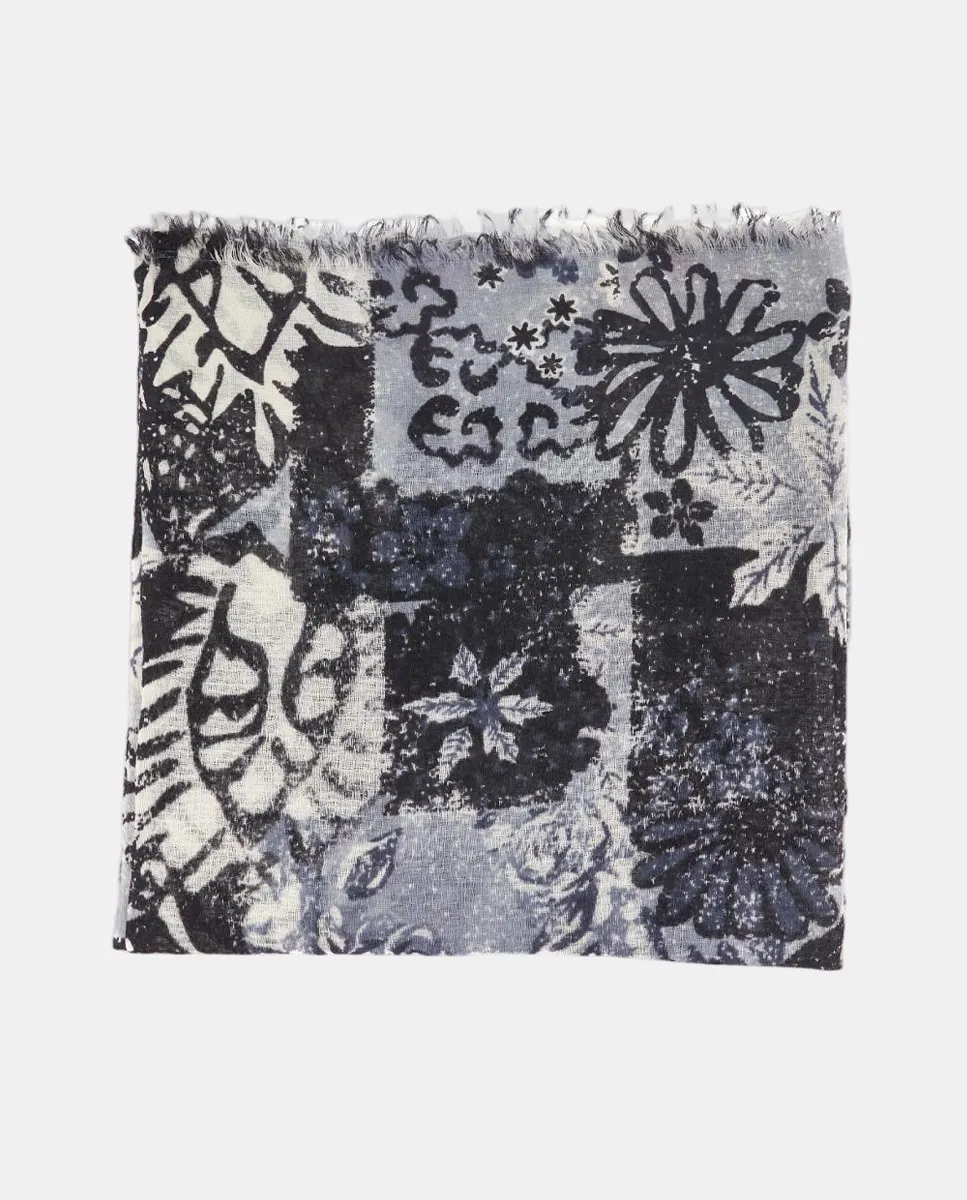 

Шерстяной платок с черным абстрактным принтом Abbacino