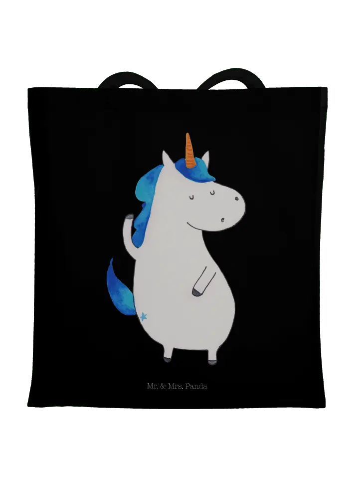 

Сумка для переноски Mr & Mrs Panda Einhorn Mann ohne Spruch, черный