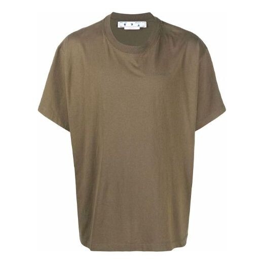 

Футболка OFF-WHITE Diag Tab Solid Color Round Neck Short Sleeve Olive Green, зеленый