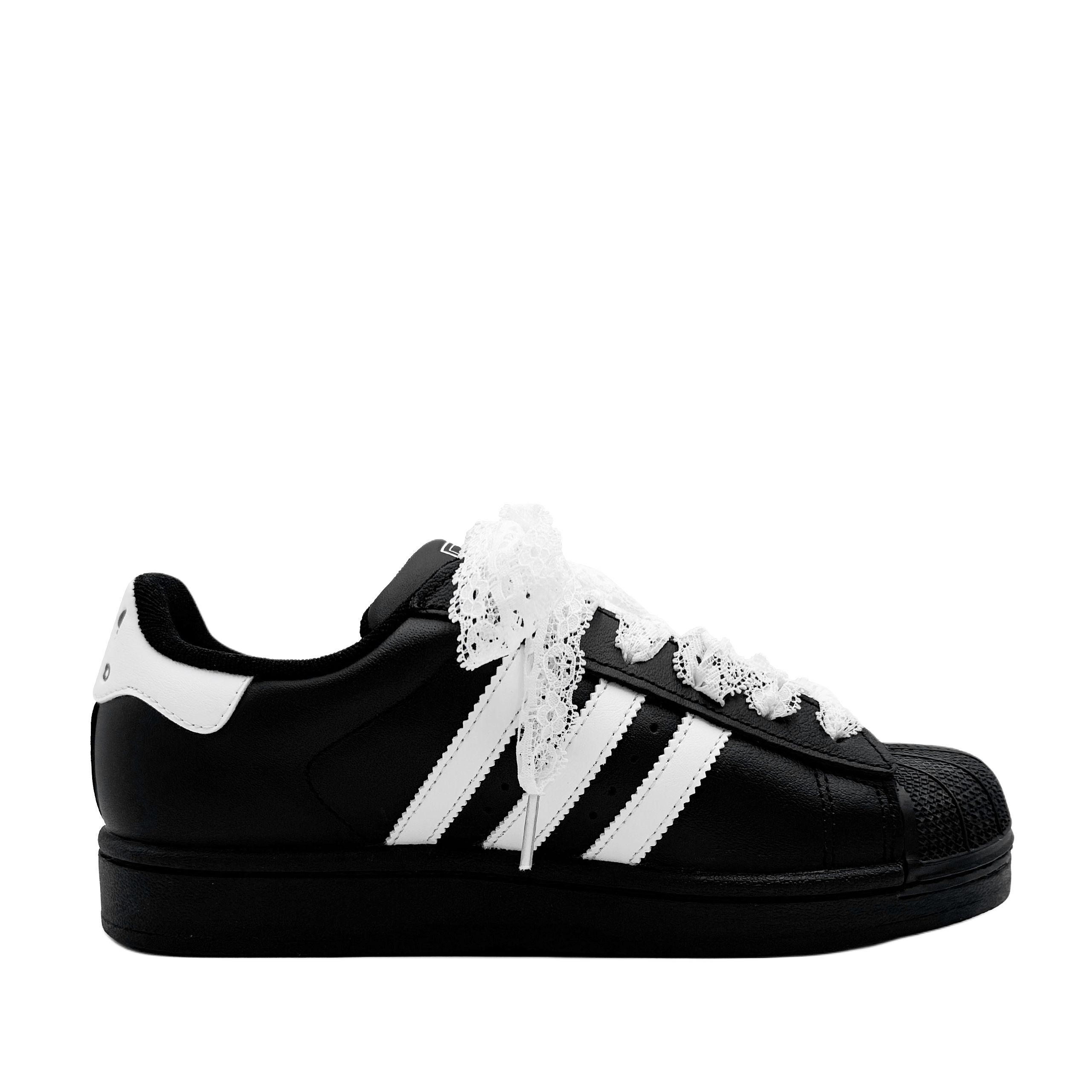 Adidas Originals Superstar 2 Lace Puppy Leather Abrasion Resistant Low top детские скейтбординг кроссовки черно-белые — фото 3