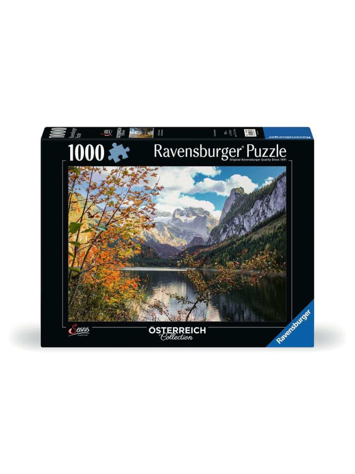 

Пазл Ravensburger из 1000 деталей: Vorderer Gosausee с массивом Дахштайн, красочный принт