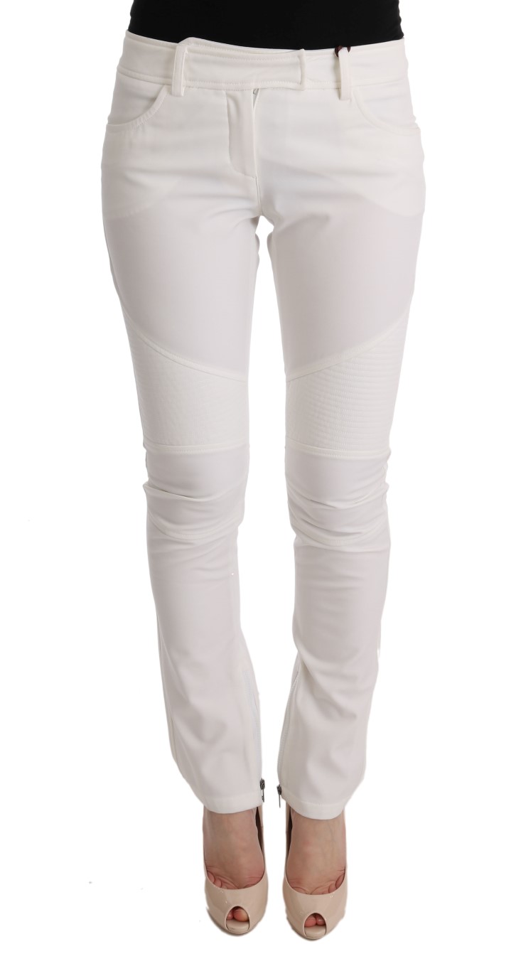 

Шикарные белые облегающие брюки из хлопка Ermanno Scervino