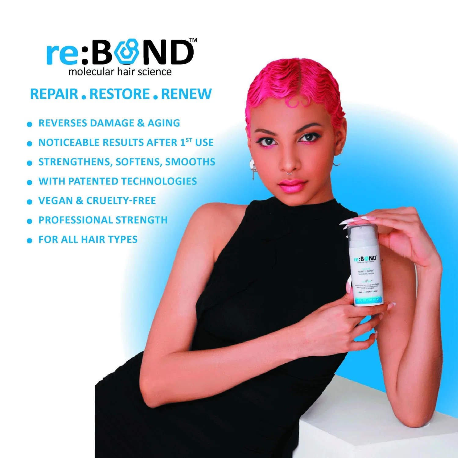 Несмываемая маска для волос «Molecular Hair Science Leave-in Miracle Bond Building Mask» от reBOND, 100 мл Re:Bond — фото 2