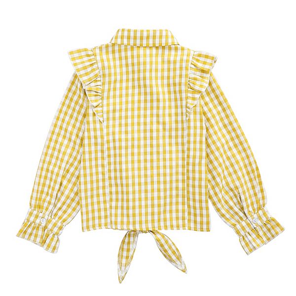 

Детская блузка с длинным рукавом, пуговицами и клетчатым принтом Maxxis Merch, Blue Plaid