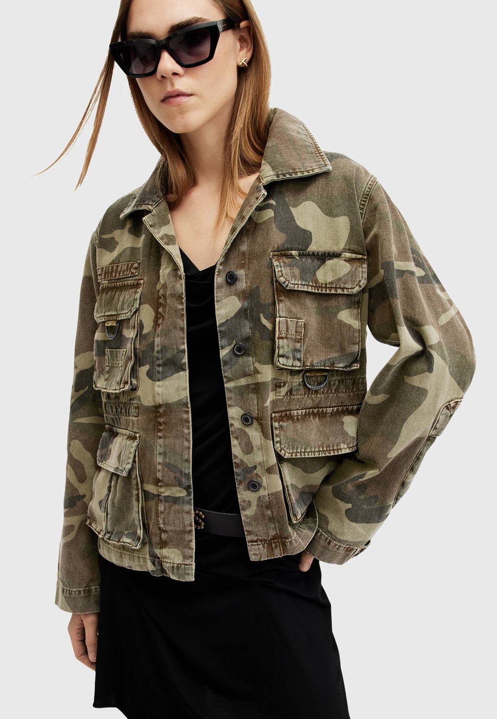 

Джинсовая куртка ELM CAMO AllSaints, хаки