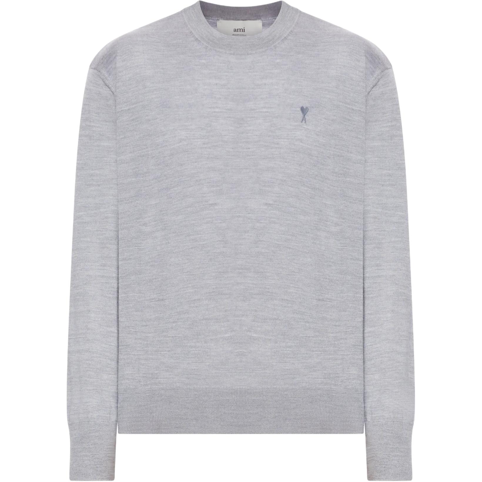 

Свитер Ami Paris с вышитым логотипом и резинкой по низу AMIPARIS, серый