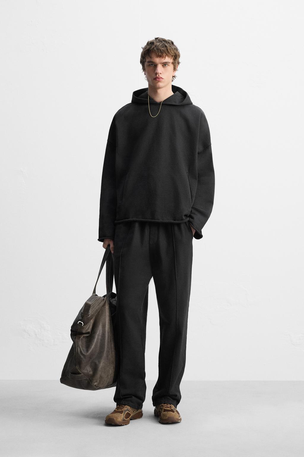 

Толстовка оверсайз-кроя ZARA, антрацитовый серый
