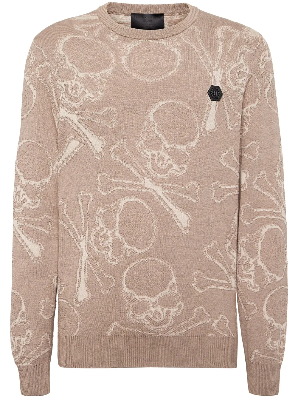 

Жаккардовый джемпер с узором Skull & Bones Philipp Plein, нейтральный