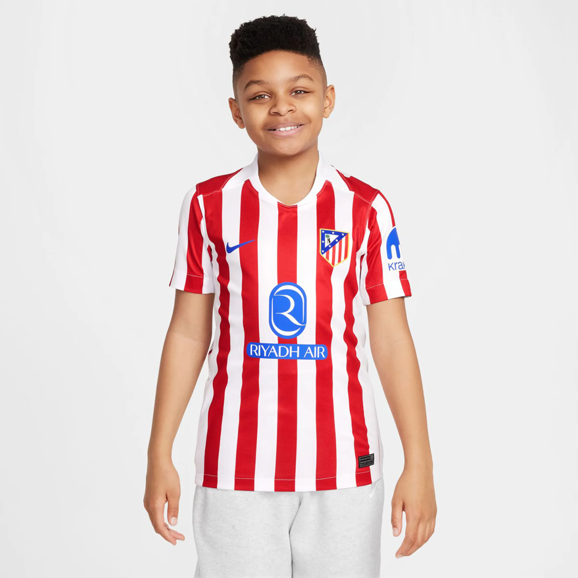 

Детская футболка первой формы Atlético de Madrid 2025-2026 Stadium Nike, красный/белый