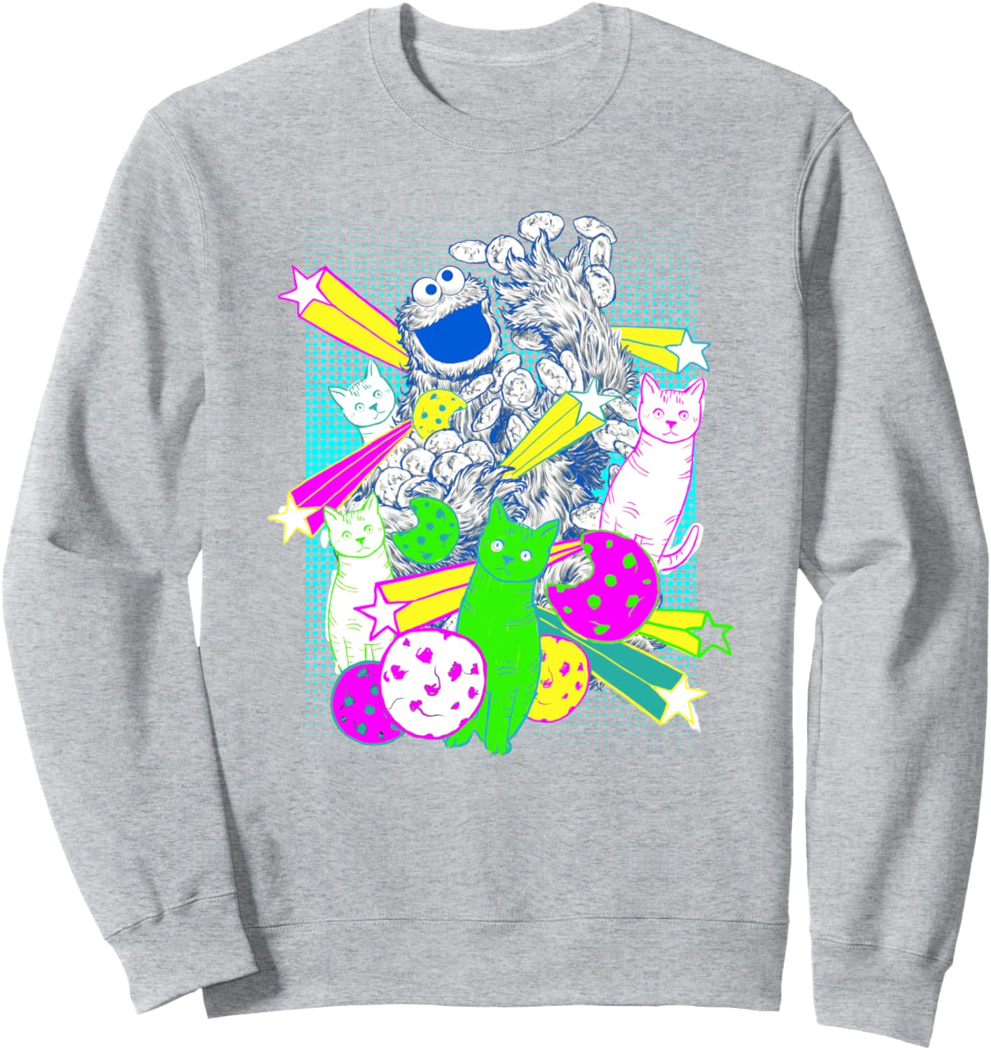 

Толстовка с изображением Коржика и Котов из Улицы Сезам Sesame Street, серый