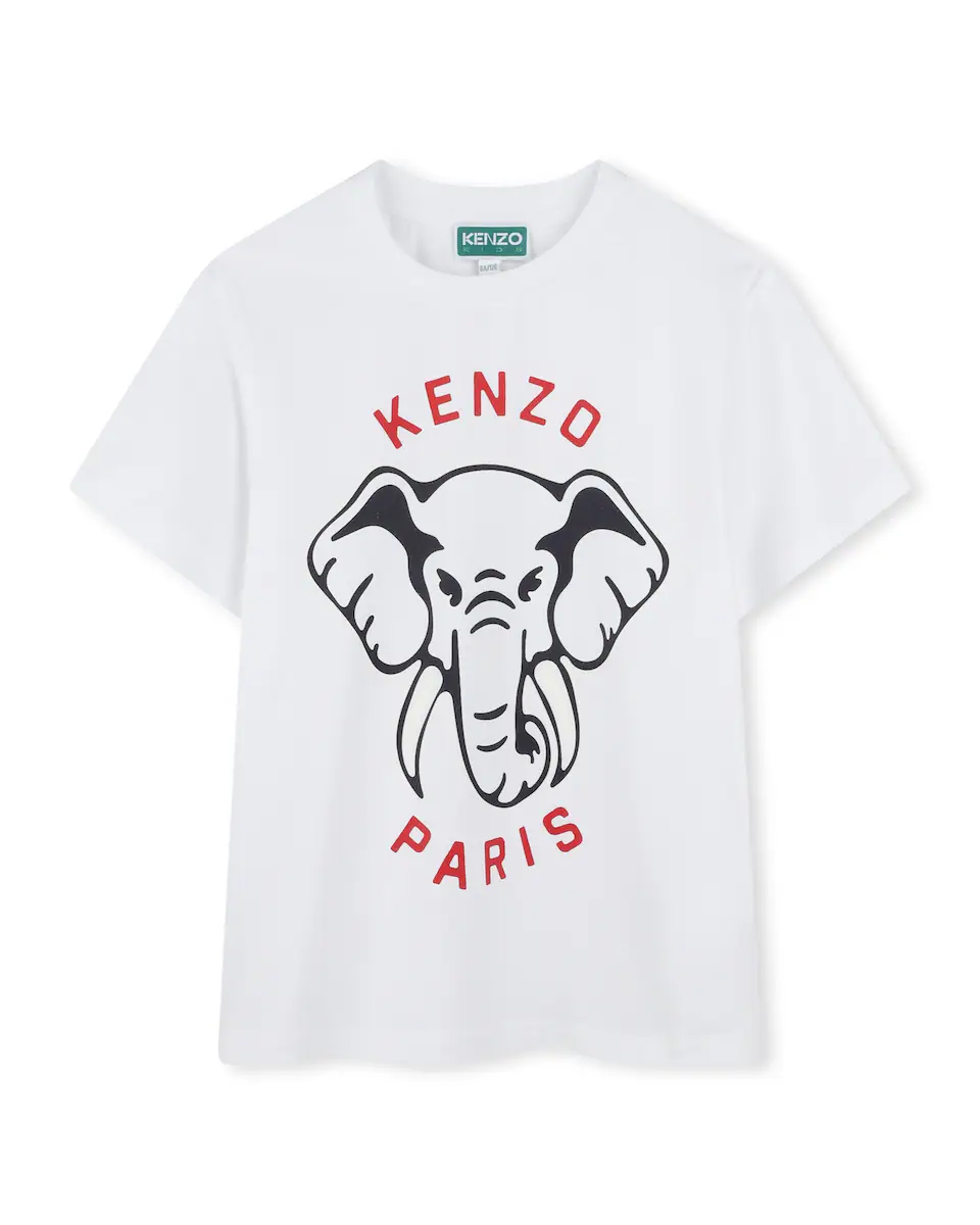 

Футболка из хлопка для мальчиков с короткими рукавами Kenzo Kids, белый