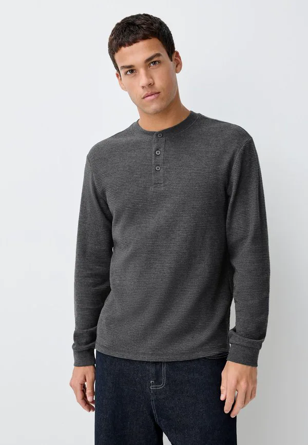 Комплект из двух футболок с длинными рукавами стандартного кроя Next, Charcoal Grey Ecru White — фото 2