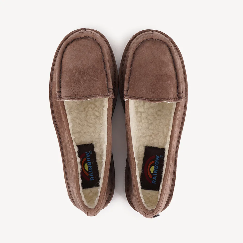 Мужские и женские классические флисовые лоферы Classic Fleece коричневые от Rainbow Sandals