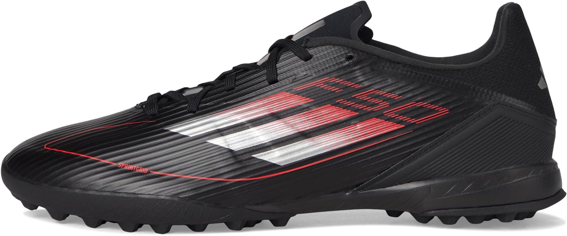 Кроссовки adidas F50 League Turf Soccer Cleats, цвет Black/Iron Metallic/Lucid Red — фото 4