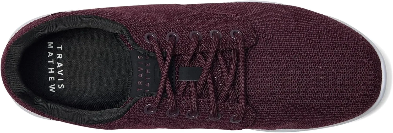 Мужские вязаные кроссовки TravisMathew The Daily 2.0, винный — фото 2