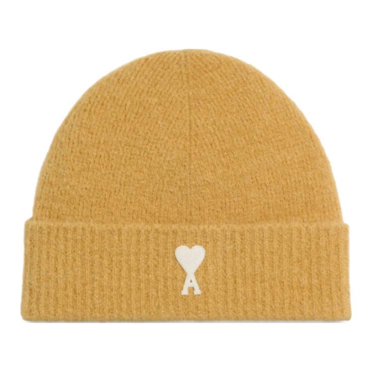 

AMIPARIS Вязаная шапка с логотипом Ami Paris, Yellow