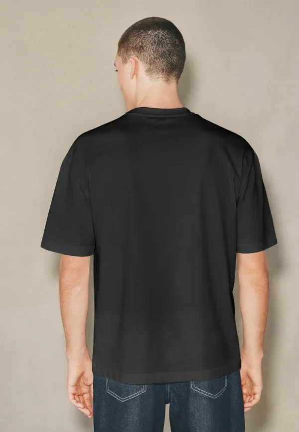 Футболка Next, Edit textured boxy fit basic t-shirt, черный — фото 3