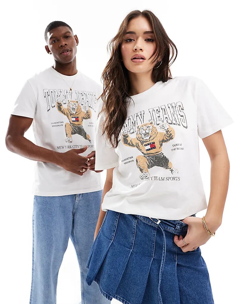 

Футболка унисекс с тигром от Tommy Jeans в цвете «бежевый»
