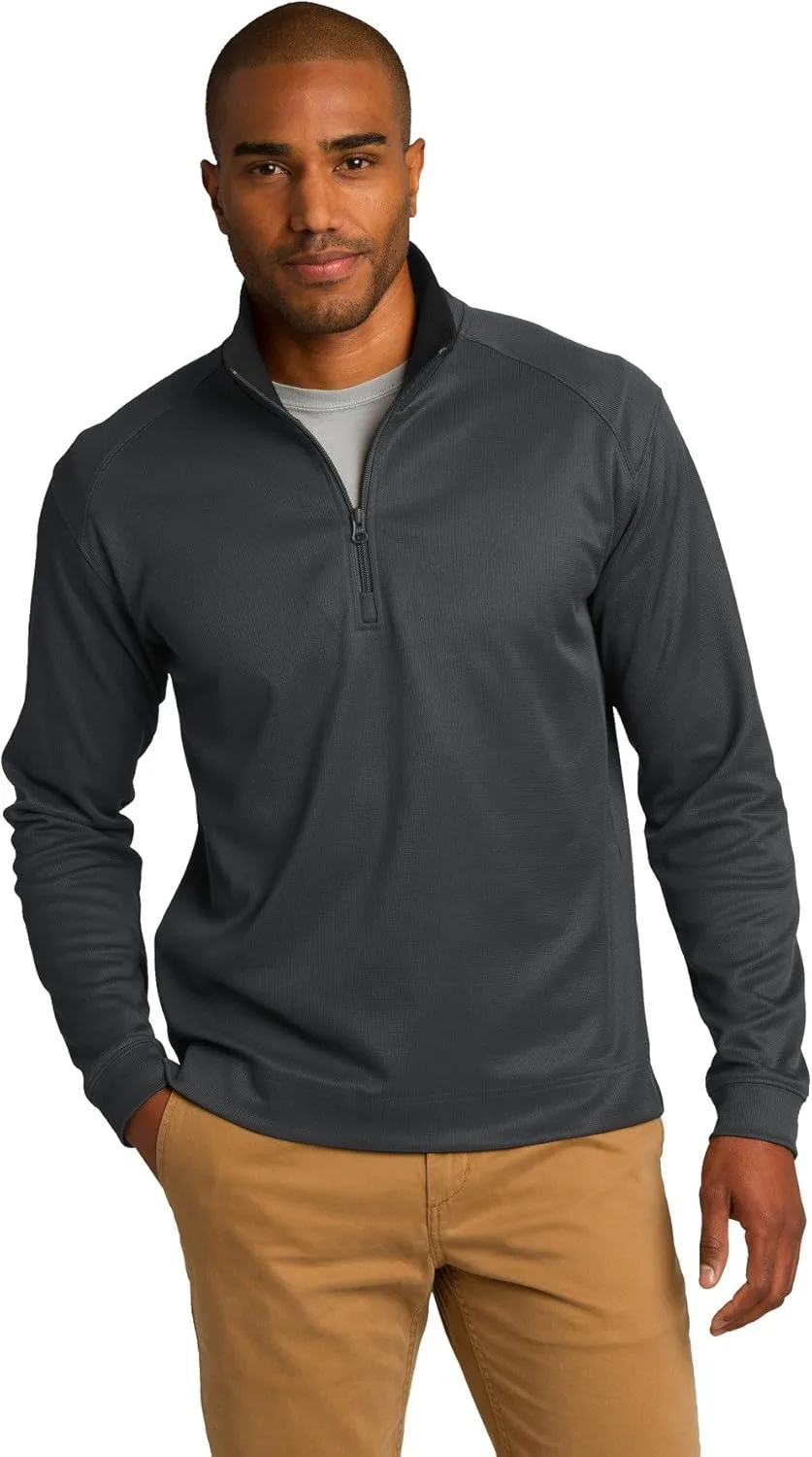 

Port Authority мужская вертикальная текстурированная толстовка на четверть молнии