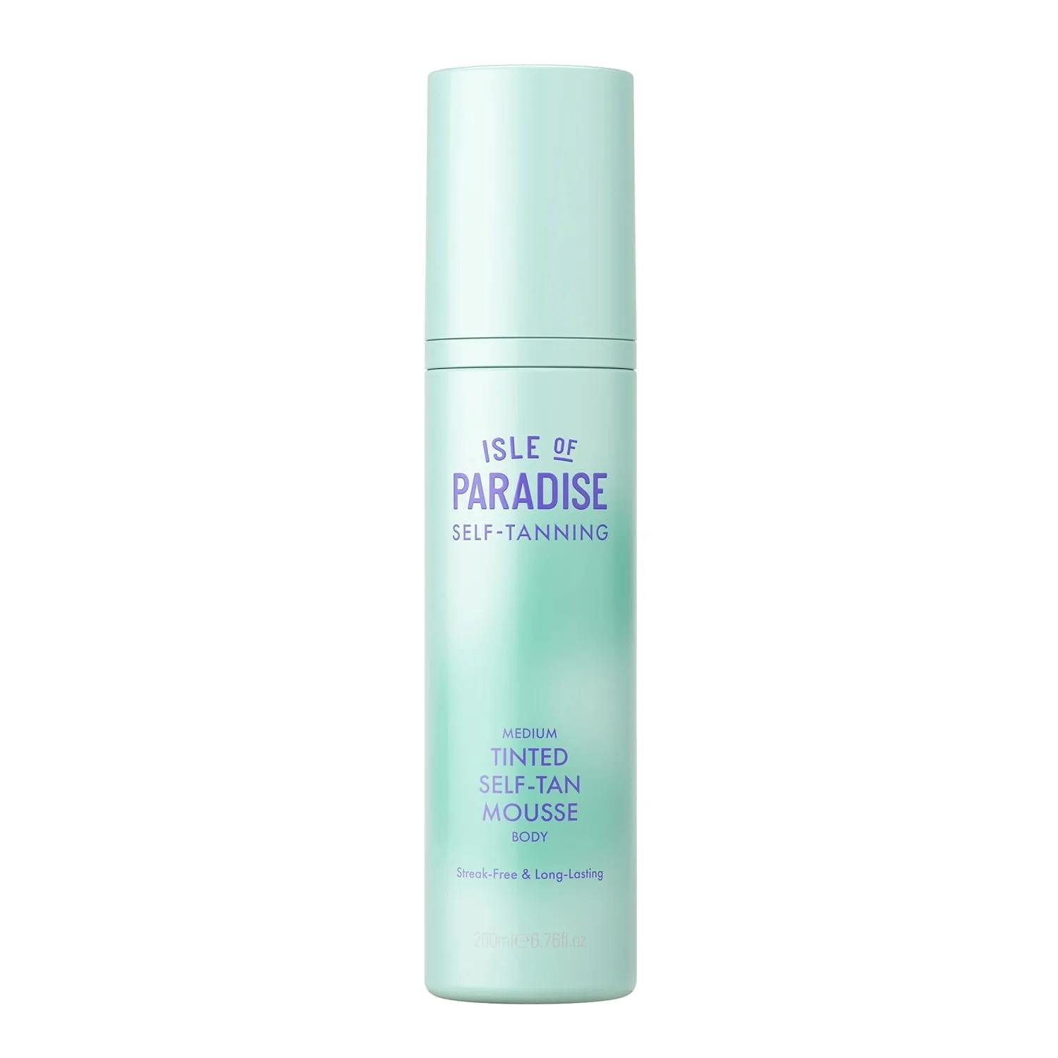 Isle of Paradise Tinted Self Tanning Mousse, бесцветный автозагар с естественным эффектом до 7 дней, веганский, 200 мл, green