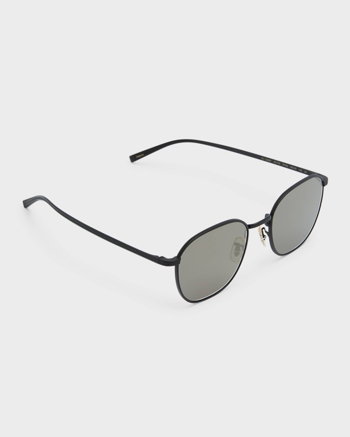 

Квадратные солнцезащитные очки из титана с филигранной отделкой Oliver Peoples, цвет Matte Black