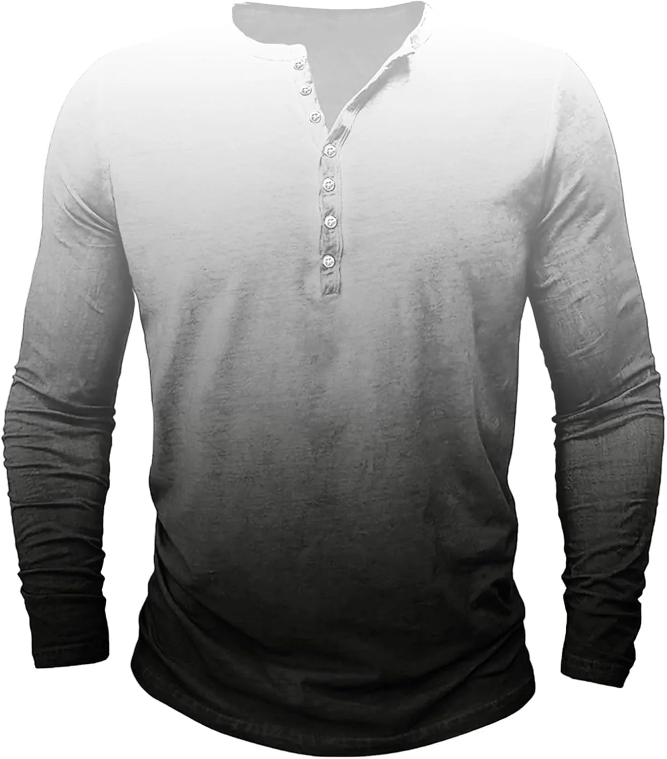 

Футболка Muscularfit с длинным рукавом и принтом, Regular-Fit, Henley, Loose Pullover