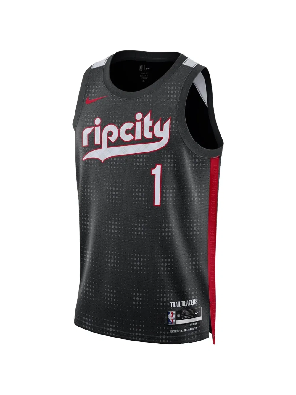 Джерси Трейл Блейзерс Анферни Саймонс 2024/25 Swingman Mesh Nike Kids, черный
