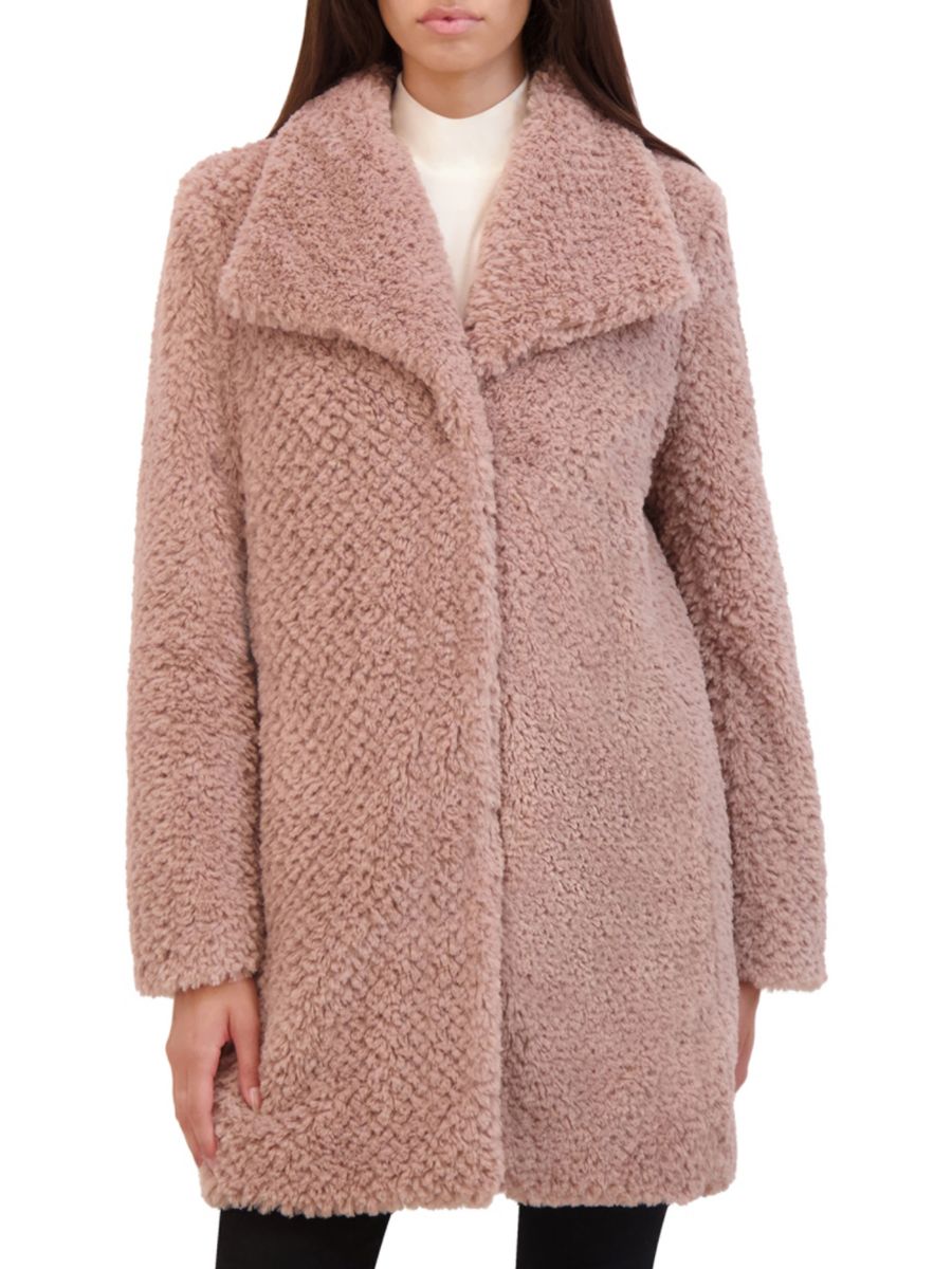 

Длинное плюшевое пальто Kenneth Cole, цвет Dusty Blush