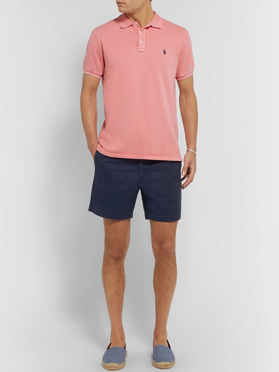 Эластичные шорты из хлопкового твила POLO RALPH LAUREN, нави — фото 2