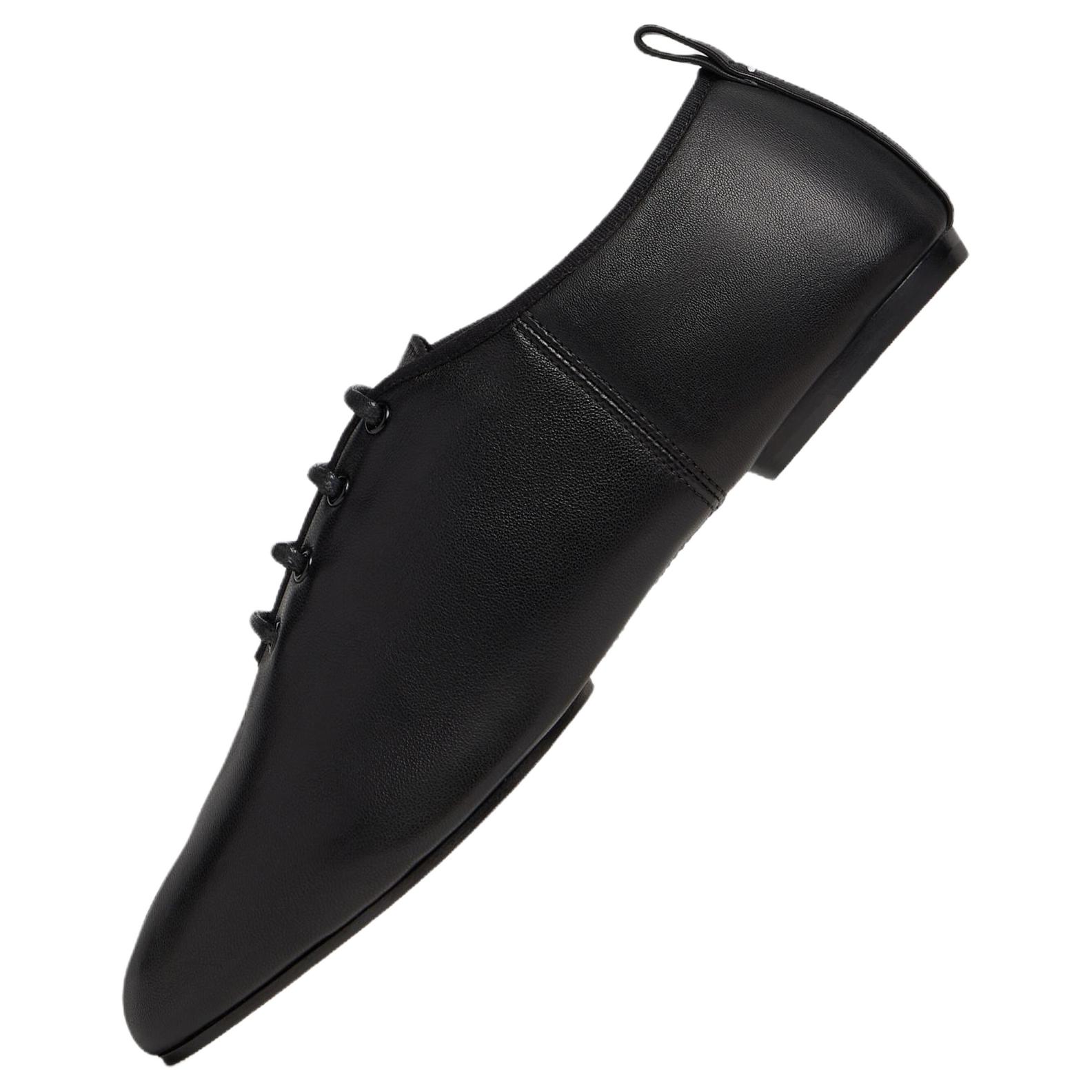Maison Margiela Tabi Sheepskin Casual Leather Shoes Women's Black — фото 3
