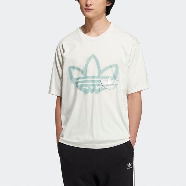 Футболка adidas originals Round Neck Dropped Shoulder Sleeves Large Logo Printing Short Sleeve Unisex White T-Shirt, белый — фото 4