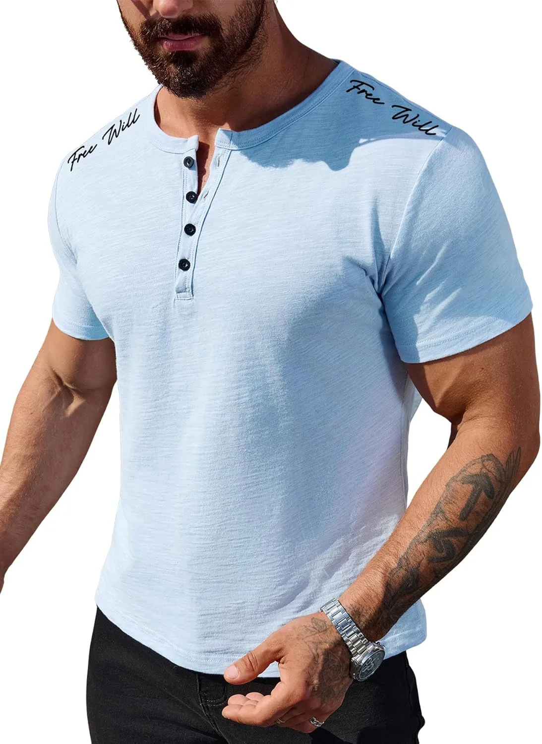 

Мужская футболка с коротким рукавом Casual Button Down Washed TECHNORAMA GII