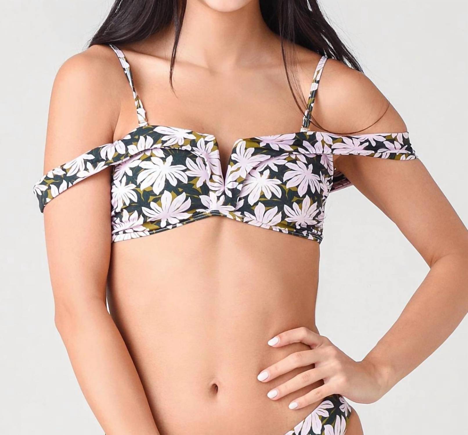

Топ бикини Lola с принтом D Small Pink Palm Alexandra Miro